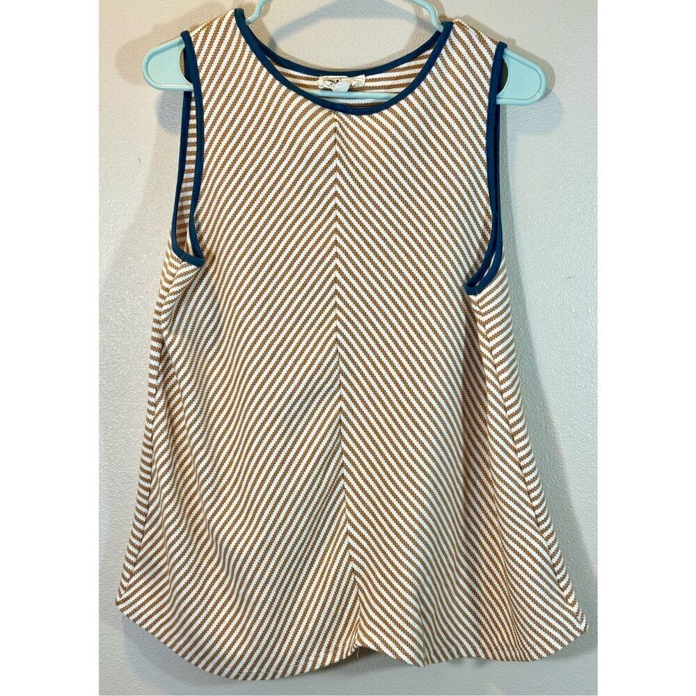 NWOT Betsey’s Boutique Shop Women's Mustard Yellow & Cream Flare Knit Top Medium